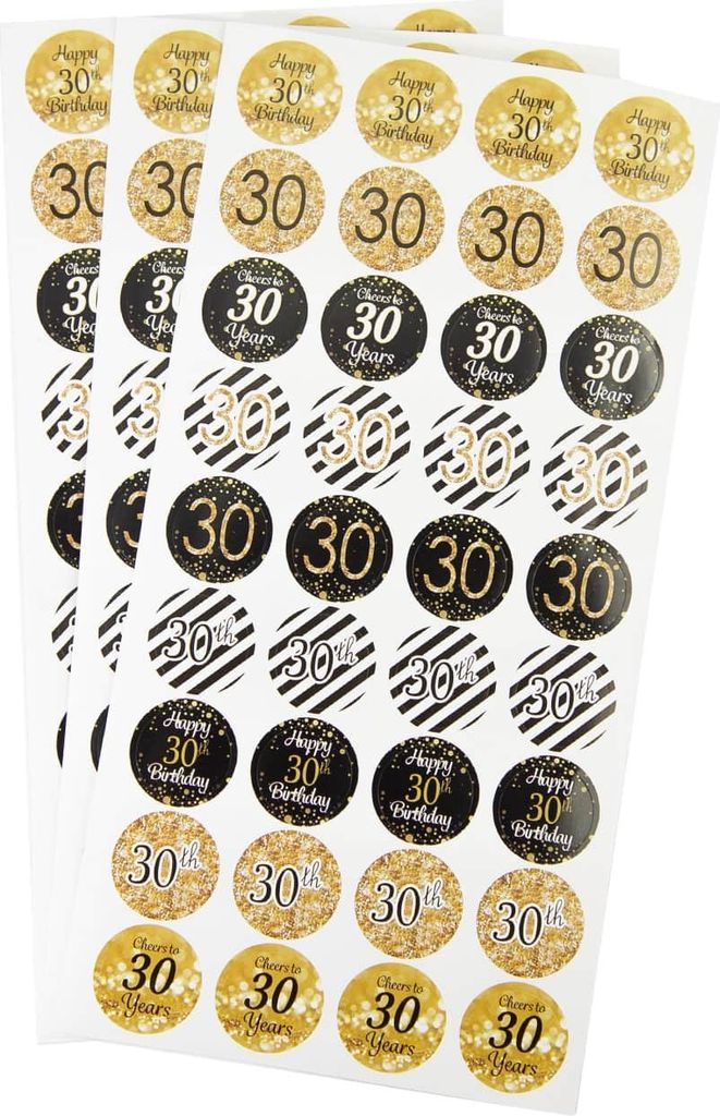 Oblique Unique 30. Geburtstag Sticker Jubiläum Aufkleber 108 Stk. Geschenk Deko Geburtstagsdeko