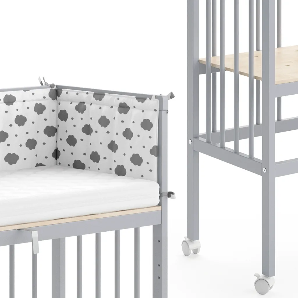 Lit d'appoint pour cododo Vitalispa Sophie gris idéal chambre parent