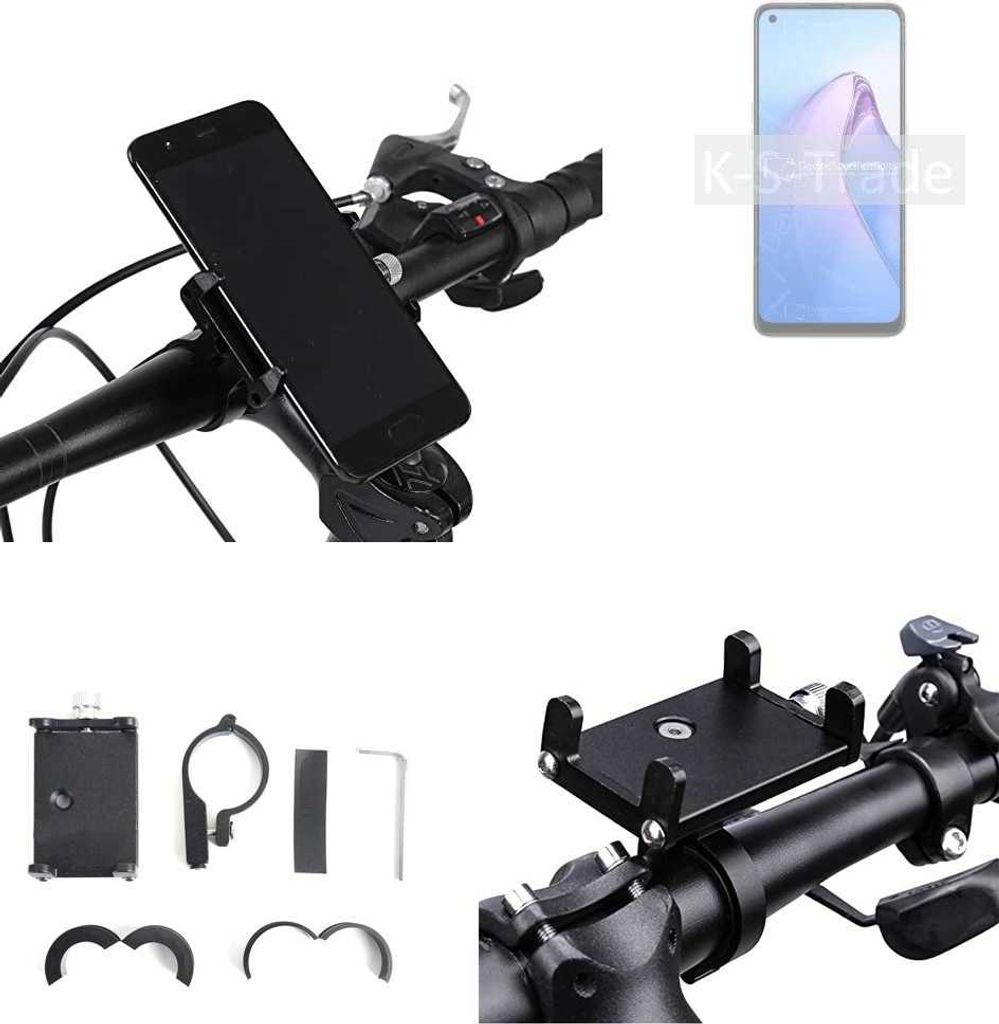 K-S-Trade Handyhalterung für das Fahrrad kompatibel mit Oppo Reno8 Global Halter Lenkstange Fahrradhalterung Motorrad Bike Mount Befestigung