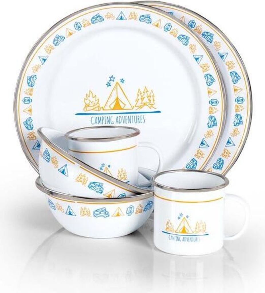 Camp4 Campfire Emaille Geschirr-Set