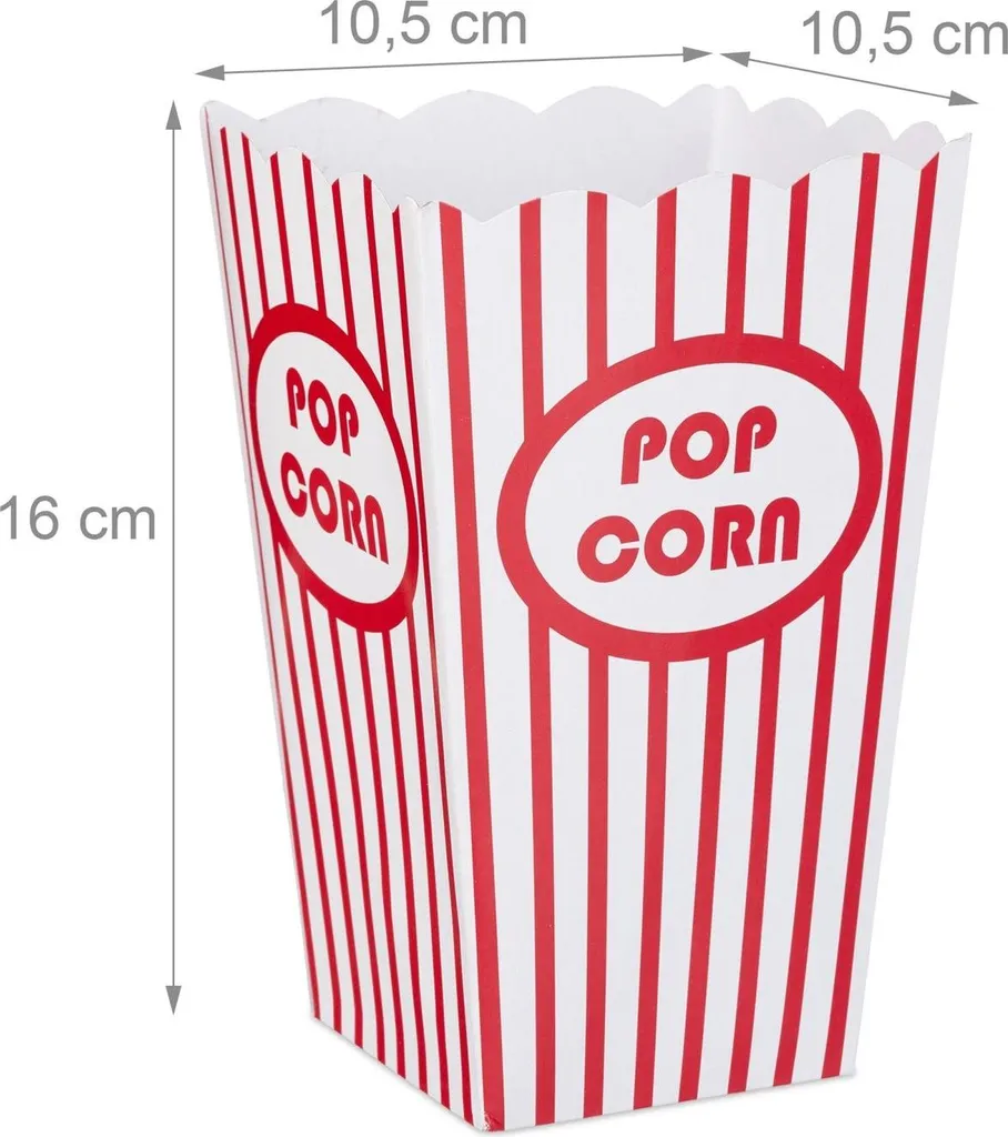 Sachets de pop-corn pour soirée ciné lot de 100 réutilisables design rouge