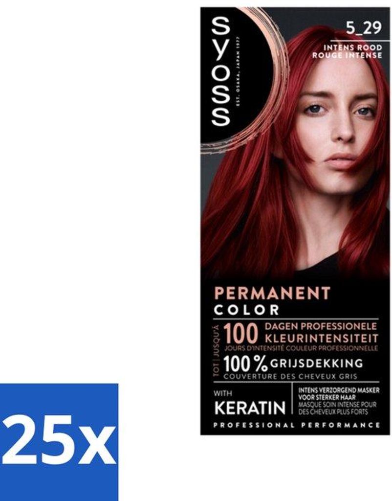 Haarfarbe Intens Rood - Bulkpack 25 Stück - Haarverdichtung - Haarbreukverringerung - Grauabdeckung