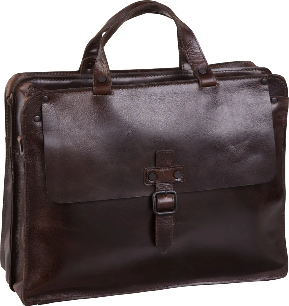 Mallette Cuir Double Compartiment Aberdeen Brown Marron Foncé de Qualité - 13
