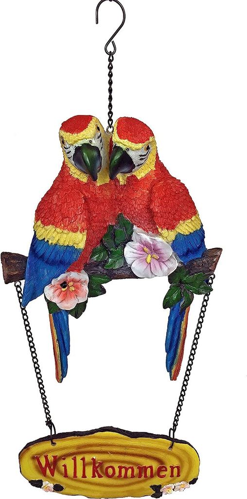 abc HOME | Türschild Papageienpaar | 54 cm H