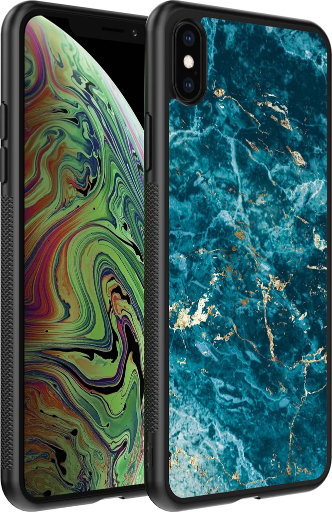 Custodia iPhone Xs Max Marmo Blu | Cover TPU Smartphonica Elegante
