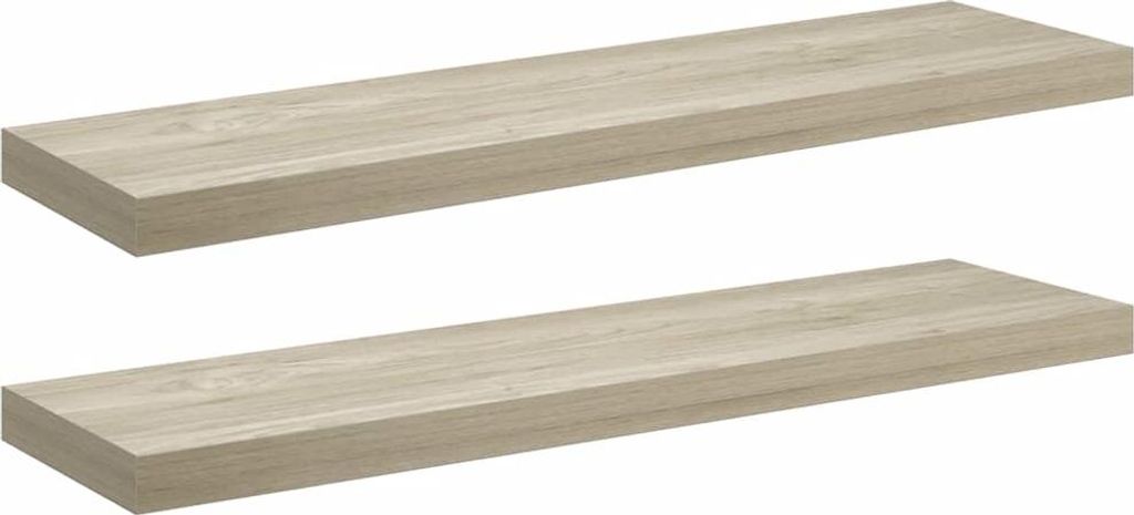vidaXL Zwevende wandplanken, 2 stuks, eikenlook, Productafbeelding 