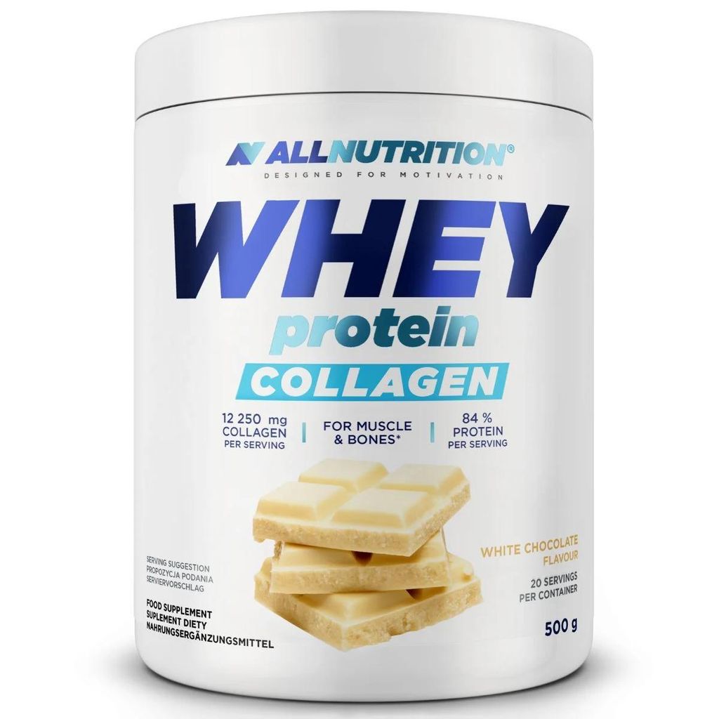 ALLNUTRITION Whey Protein Collagen 500g weiße Schokolade Produktbild 