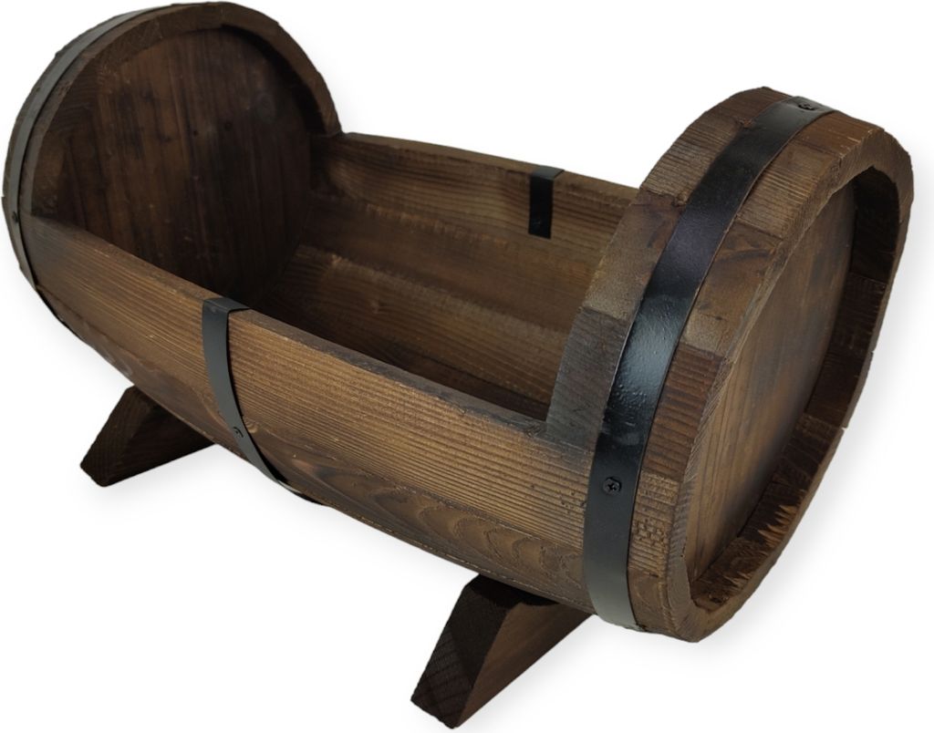 Holz Pflanzfass klein 40x26x24 cm Blumenkasten Pflanzkasten Produktbild 