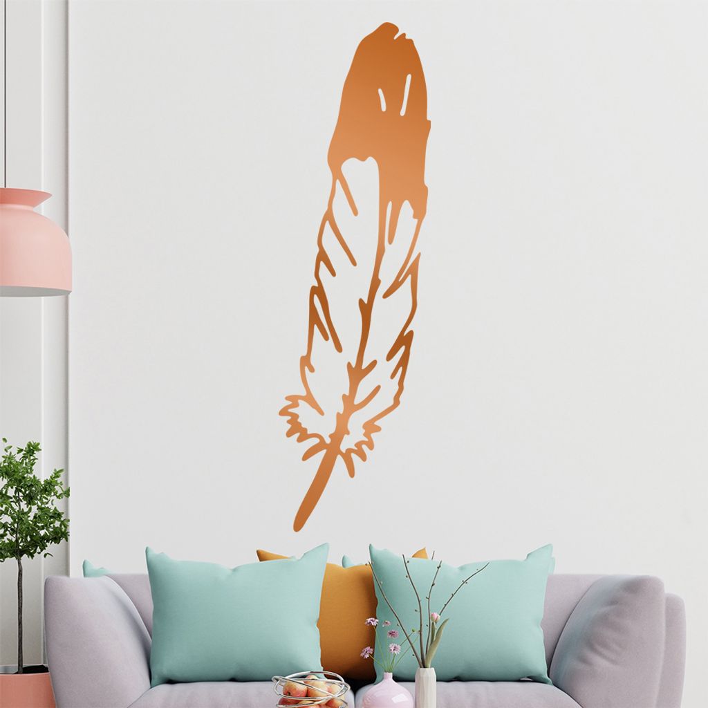 KIWISTAR Feder - Frieden Indianer Schmuck Vogel Wandtattoo in 6 Größen - Wandaufkleber Wall Sticker - Dekoration, Küche, Wohnzimmer, Schlafzimme...