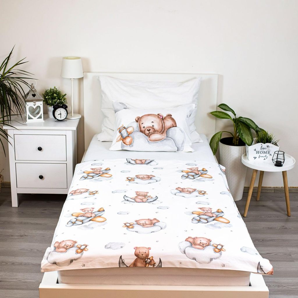 Jerry Fabrics Bavlněné povlečení 100x135 Teddy moon bílý Obrázek produktu 