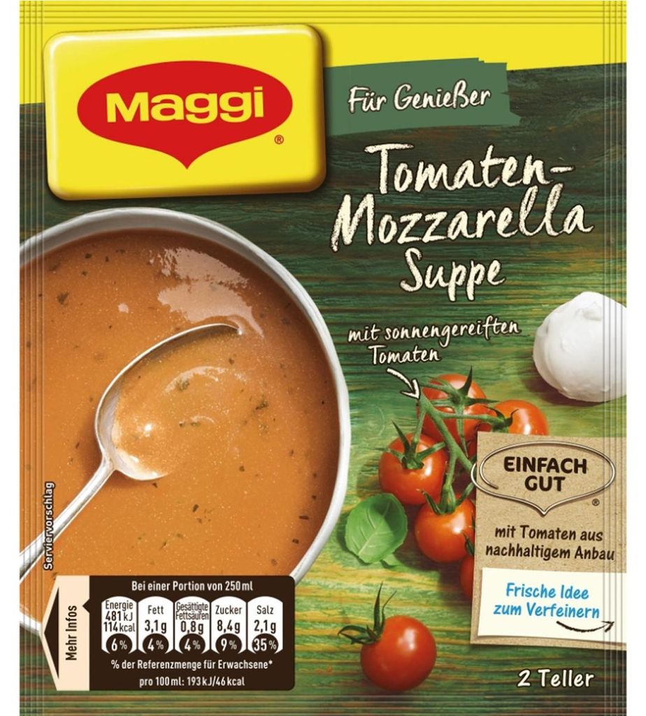 Maggi Dla Koneserów Zupa pomidorowa z mozzarellą i bazylią Zdjęcie produktu 