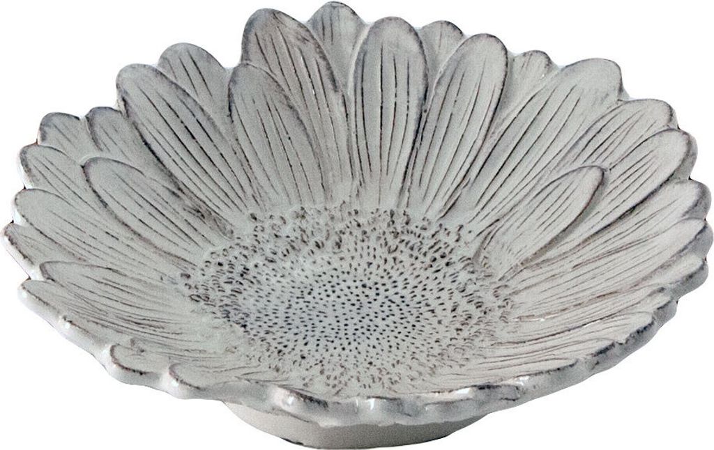 Schale ROMANTICA in Gerbera Blütenform D. 15cm weiß Keramik Virginia Casa