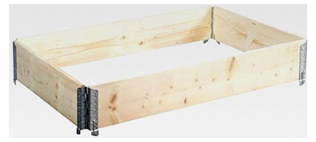 3er Set Palettenrahmen 120x80cm Natur – Holzaufsatzrahmen für Europaletten, Hochbeet Bausatz Garten, Klappbare Stapelrahmen mit Scharnieren (Hö...