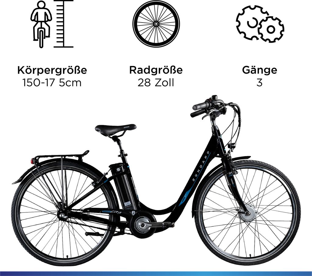 Zündapp Green 2.7 E Bike Damenfahrrad 28 Zoll 150 - 175 cm Produktbild 3