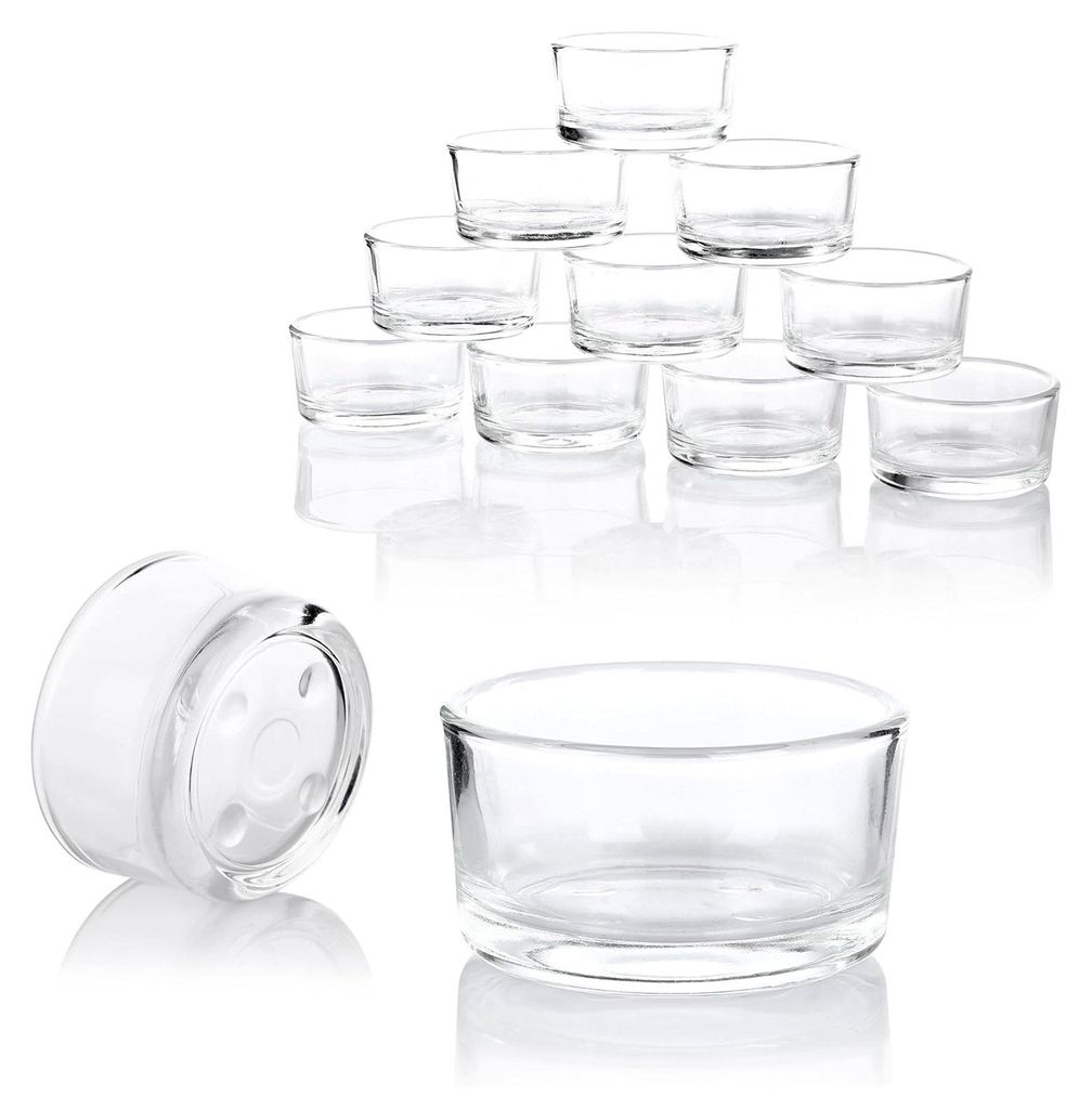 Teelichtgläser 18er Set - Kleine Glas Teelichthalter für Tischdekoration - Kerzengläser geeignet für Weihnachten, Hochzeiten und Partys - Ø 4,...