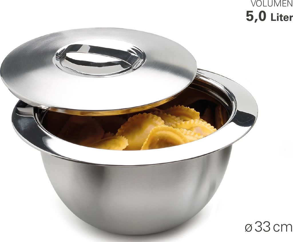 Karl Weis Bol isotherme avec couvercle Ø 33 cm, 5 L, inox Image du produit 