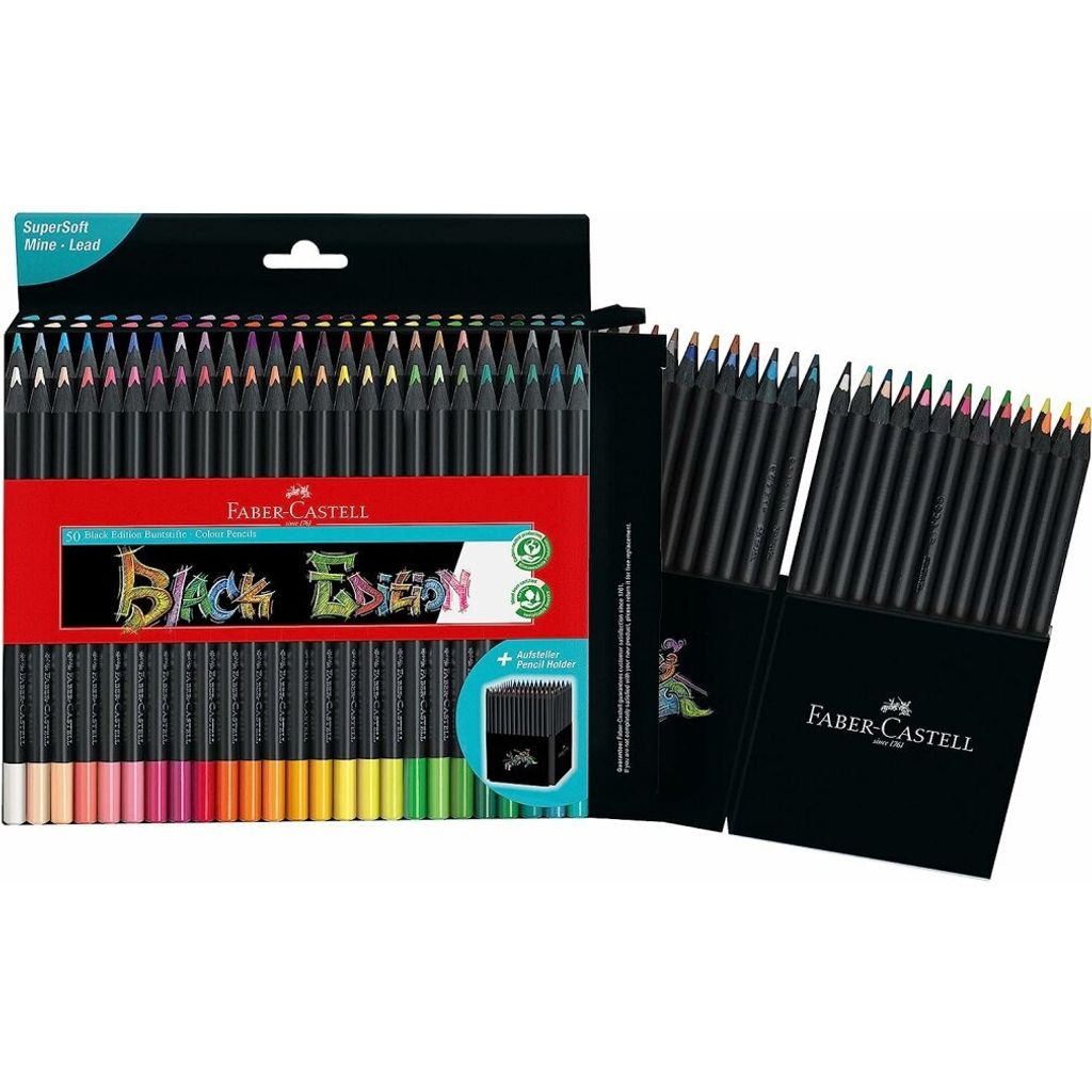 Crayons de couleur Black Edition Neon 3kant 50 pcs couleurs Image du produit 