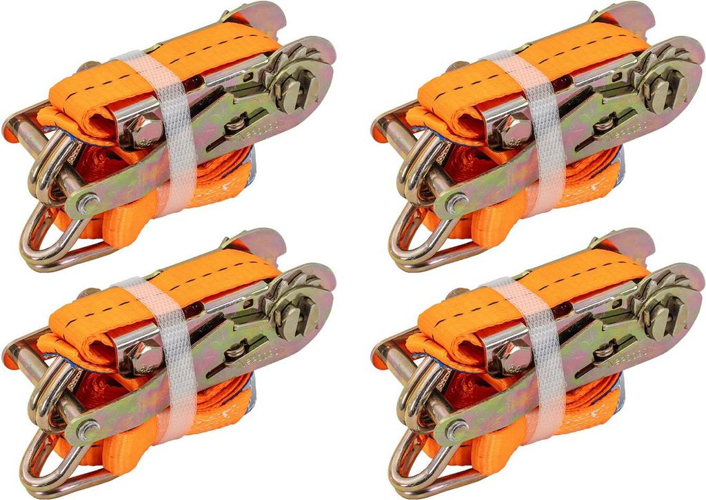Set aus vier Spanngurten mit Ratsche UNITRAILER 3m/25mm/1t
