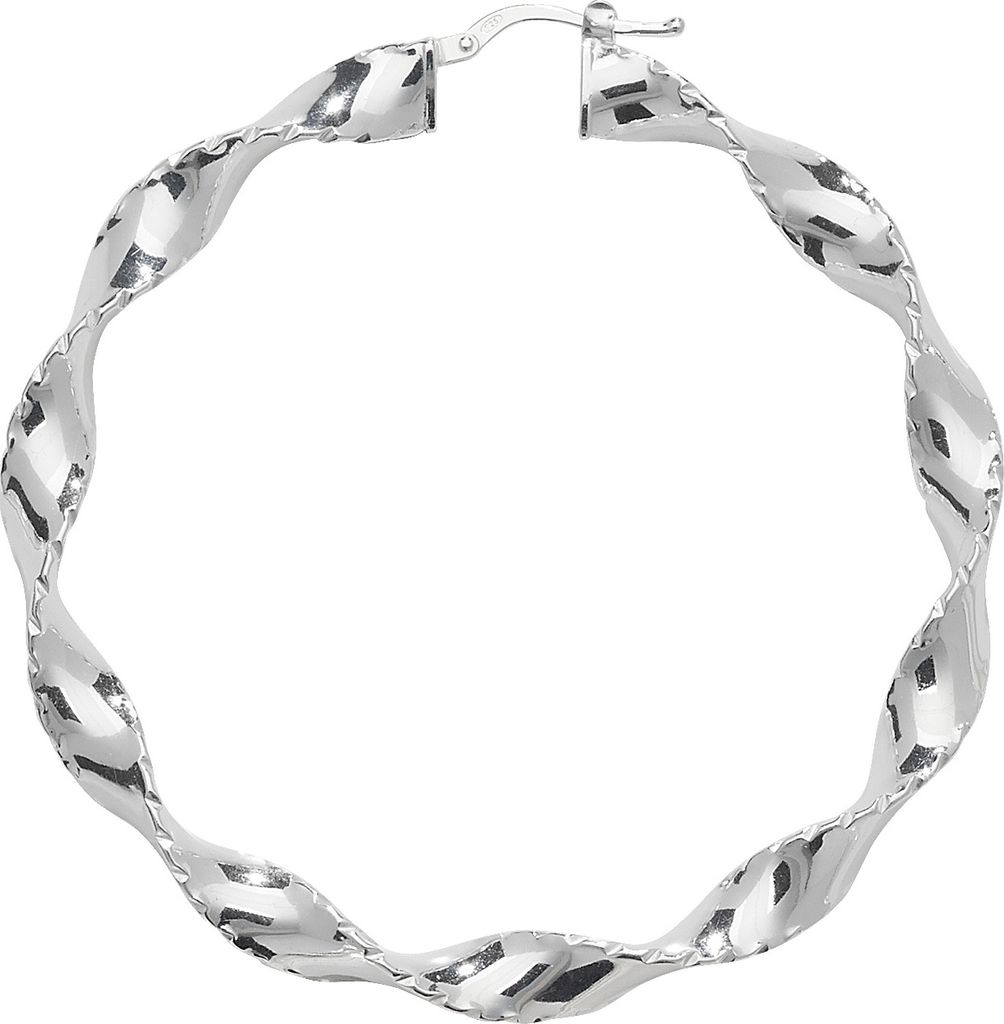 Boucles d'Oreilles Femme Argent fin 925 - 50mm; Image du produit 