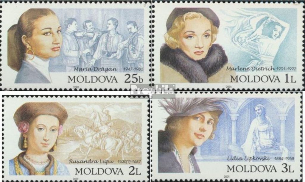 Briefmarken Moldawien 2001 Mi 384-387 (kompl.Ausg.) postfrisch Persönlichkeiten