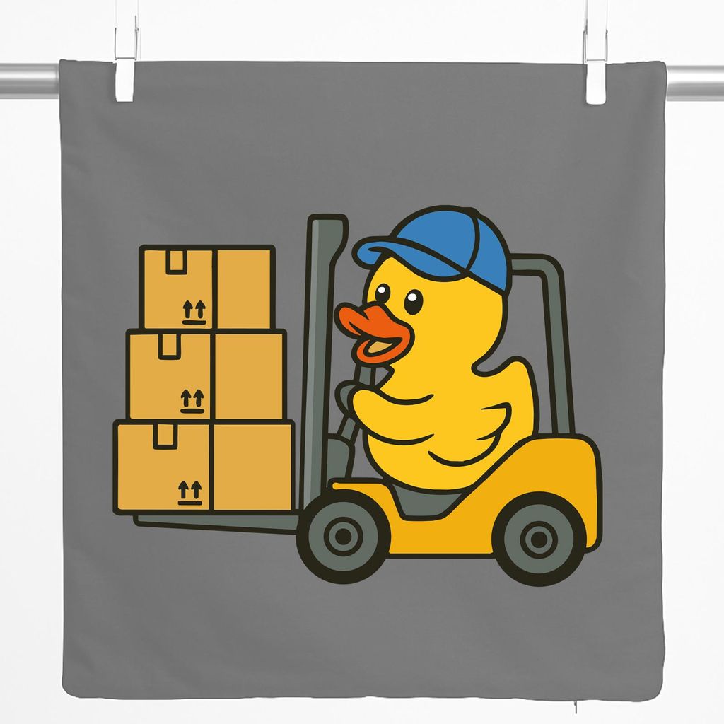 Huuraa Kissenbezug Quietscheente Lager Comic Gummiente 40x40cm Steel Grey Baumwolle Dekokissenbezug Geschenkidee
