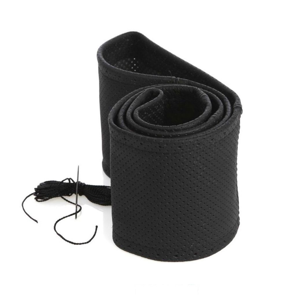 Lenkradbezug Schwarz L Leder Perforiert 40-41 Cm Zum Schnüren Lenkrad Schoner