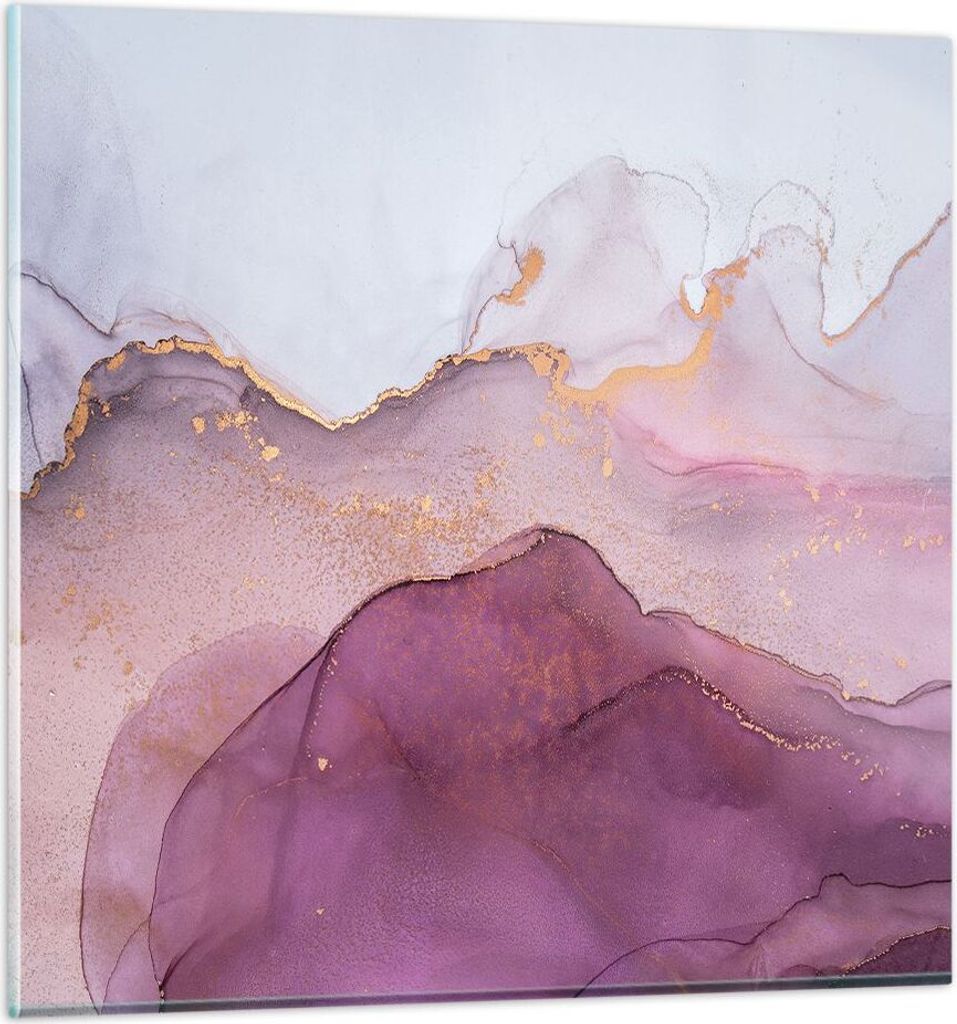 Bilder auf glas - Einteilig - Marmor Pink Violett - 60x60cm Produktbild 