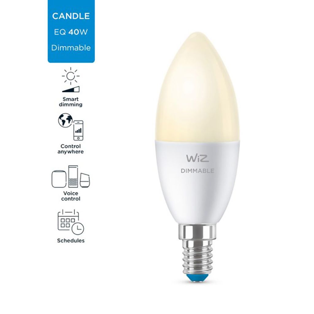 Lampadina LED Wiz E14 Smart RGBW 4.9W WiFi, Bianco E Colori, Dimmabile - Classe F