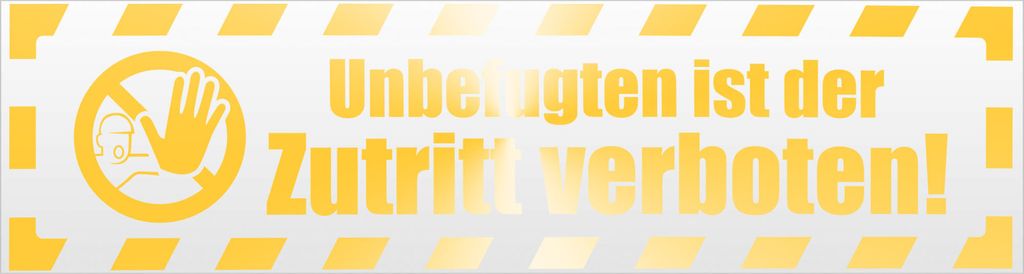 Kiwistar Unbefugten Zutritt gestreift Magnetschild Schild magnetisch - 60cm Gelb - reflektierend - Magnetfolie für Auto PKW Kfz