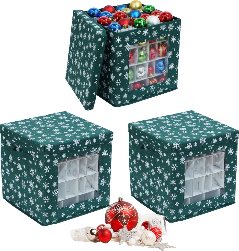 Scatola porta palline di Natale Relaxdays, set da 3, A x L Immagine del prodotto 