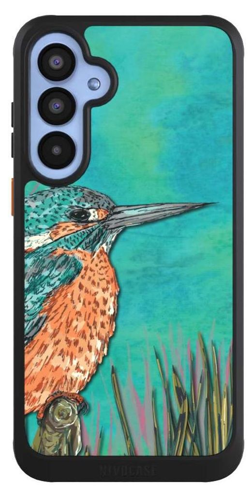 NIVOCASE Hülle für Samsung Galaxy A55 5G Handyhülle NIVOcore Case Schwarz Malerei Tiere Vogel