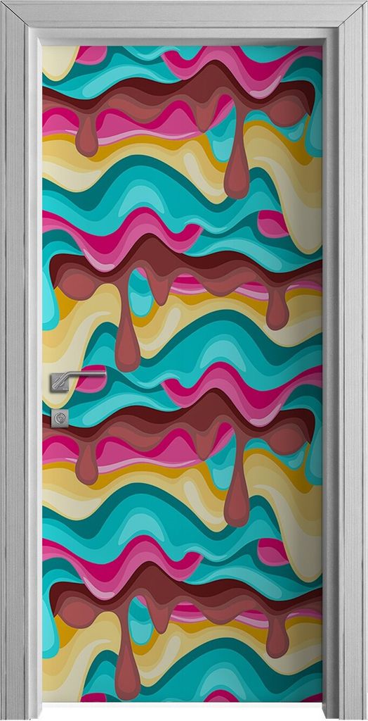 Tür Selbstklebende 90x210 cm Türfolie Türtapete Klebefolie - Zitrone und Banane Eiscreme