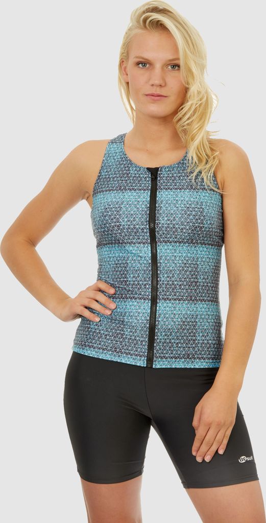 BECO the world of aquasports Tankini Schwimm Oberteil BEsuit Racerback Swimtop mit Front-Reißverschluss und Innen-BH in aufregendem Ethno Design t...