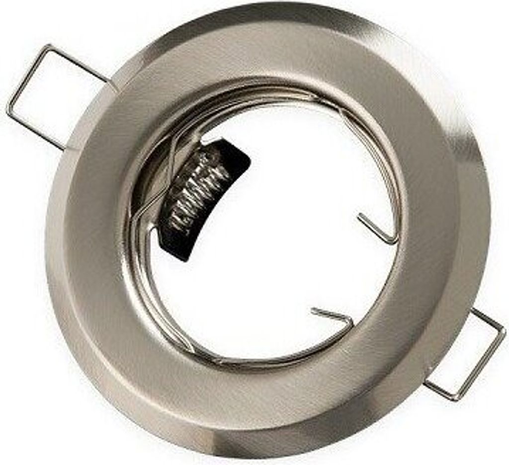 Einbaustrahler GU10 Ø60mm Bohrloch Aluminium inkl. GU5.3 Fassung für LED Leuchtmittel, aluminiumgebürstetes Satin Rund