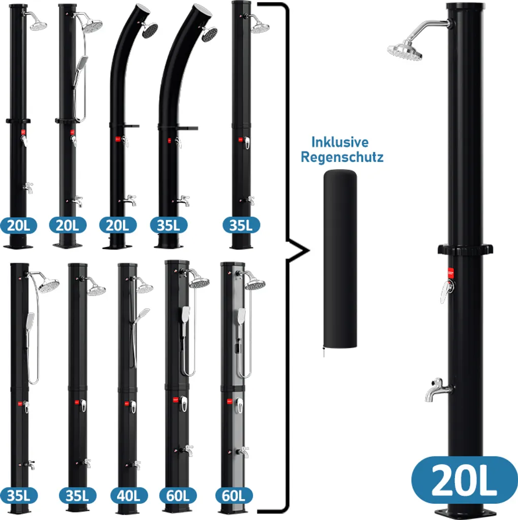 Doccia da Giardino Solare Bettizia: Efficienza 60°C e PVC Anti-UV