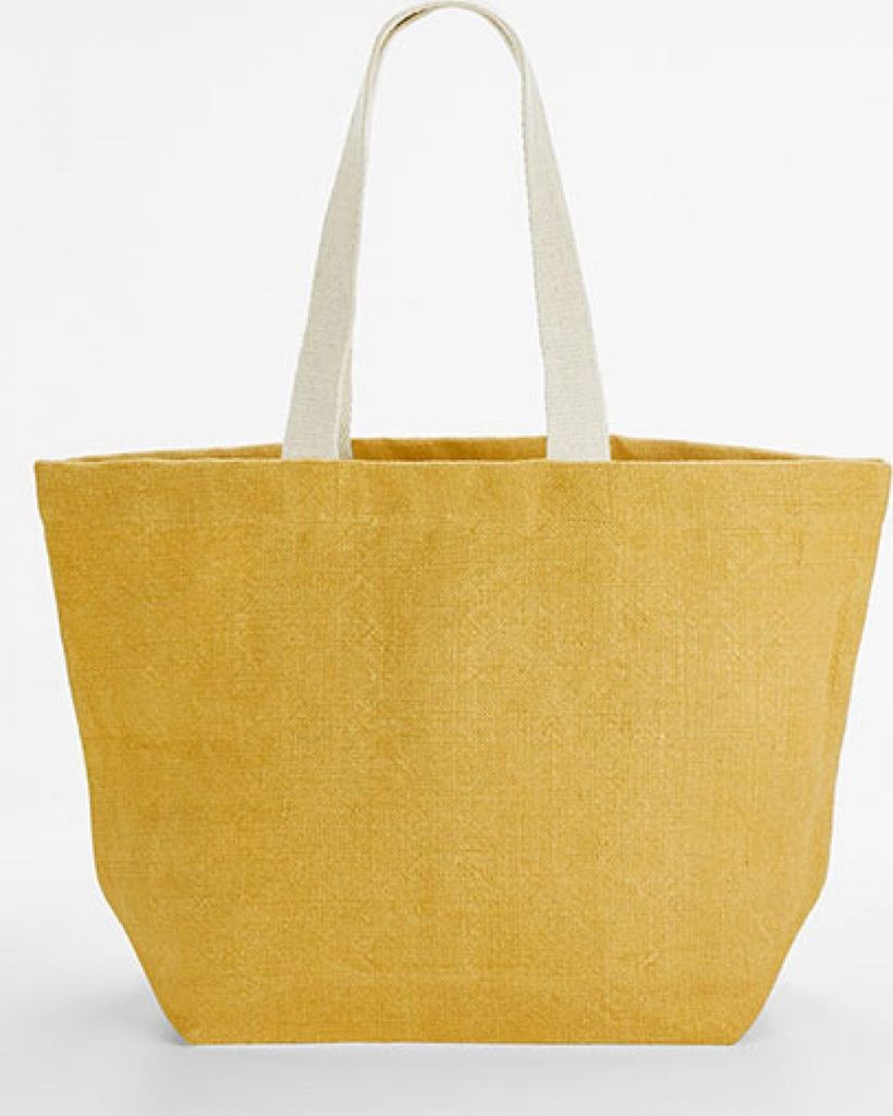 Westford Mill W466 | Soft Washed Jute Beach Bag Strandtasche - Farbe: Saffron - Größe: 35 x 37 x 18 cm