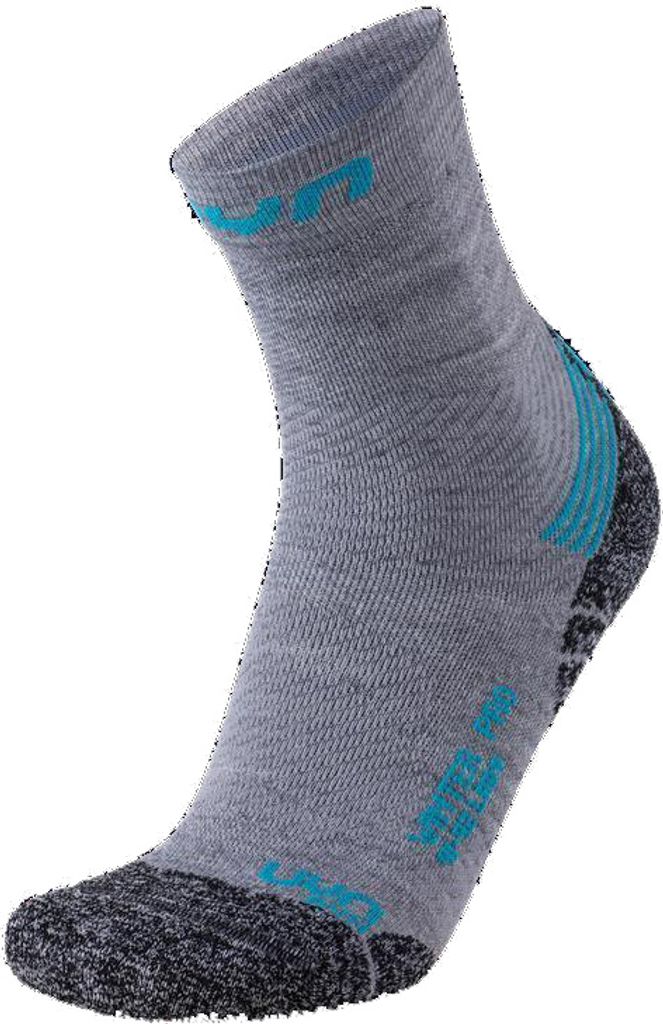 UYN Winter Pro Run Laufsocken Damen light grey/turquoise 37-38