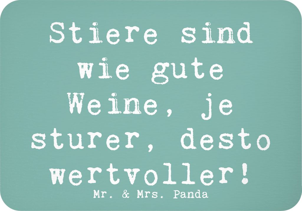 Mr. & Mrs. Panda Kühlschrankmagnet Spruch Sturer Stier - Meeresbrise - Geschenk, Tierkreiszeichen, magnet, Geduld, zettelhalter, Geschenke Astrolo...
