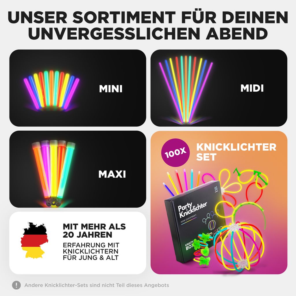 50x Knicklichter Party Set - Knicklichter Kinder  - Produktbild 7