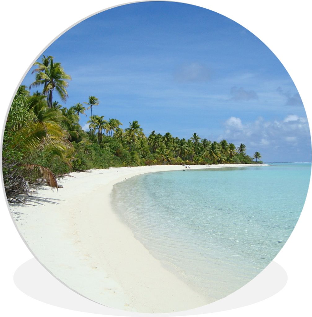 MuchoWow Rundes Wandbild - Runde Bilder Der weiße Sandstrand von One Foot Island Ø 90 cm Kreis Wanddekoration Kunststoff - Wandkreis - Wandschm...