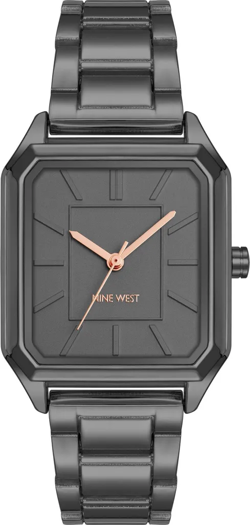Montre à quartz analogique NW/3003GYGY avec bracelet en acier gris foncé