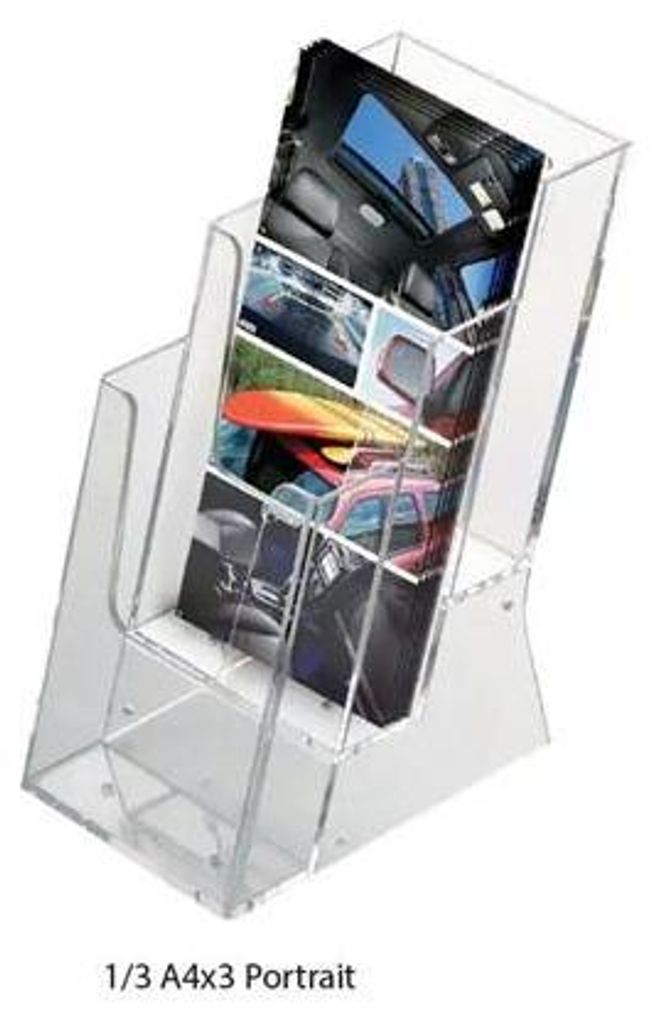 Prospektständer, transparent, 1/3 A4, Tisch/Wand, 3 Fächer, COLOP RC4310X