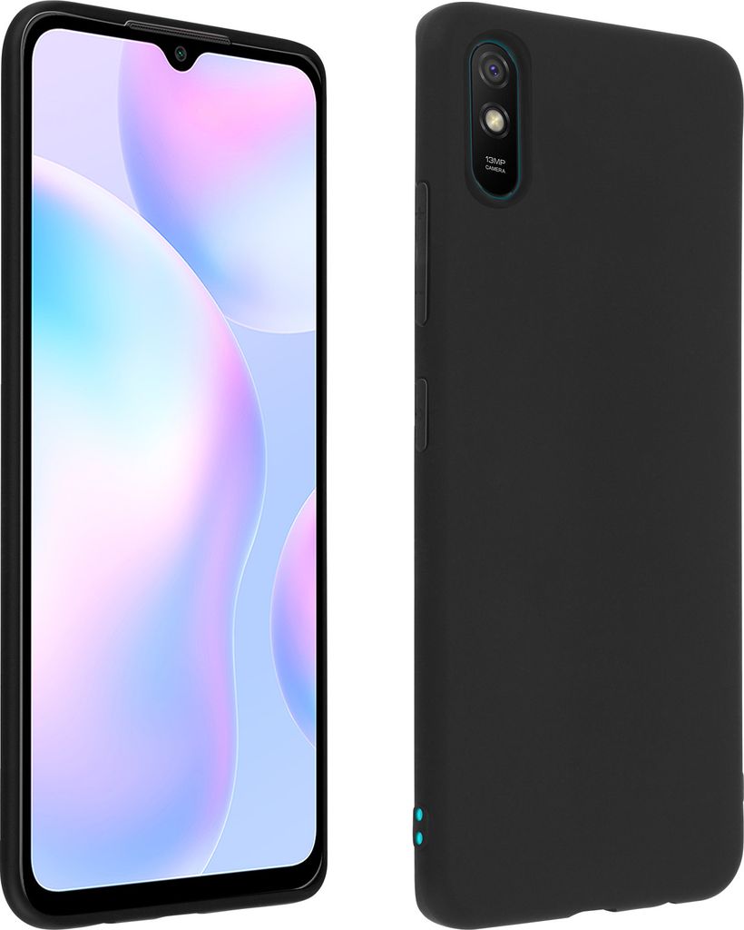 Rutschfeste matte Schutzhülle aus Silikon Xiaomi Redmi 9A – Schwarz