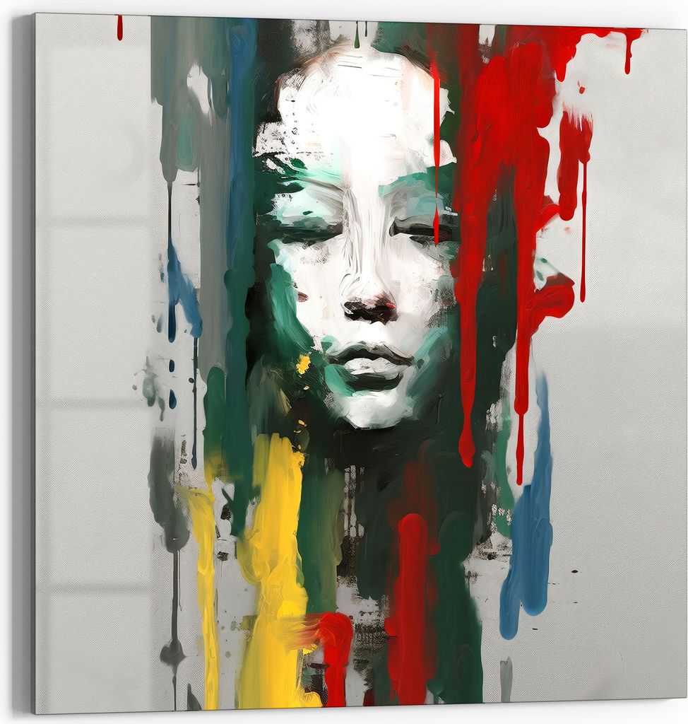 DEQORI Glasbild Echtglas 50x50 cm 'Emotion in Farben' Wandbild Bild modern Deko