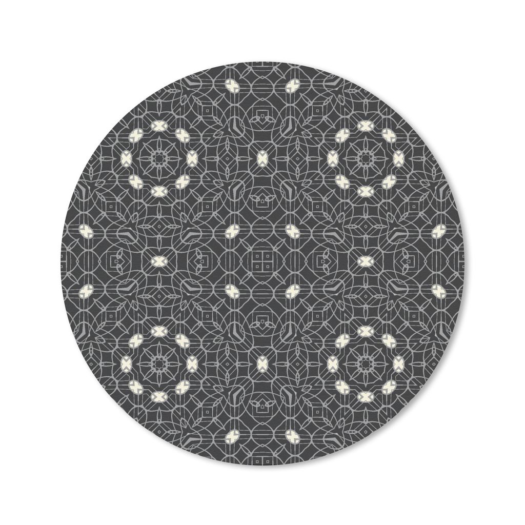 MuchoWow Mauspad Mousepad Muster - Schwarz und Weiß - Ornament 20x20 cm - Mousepads - Maus Mat - Pad - Mausunterlage - Schreibtischmatte