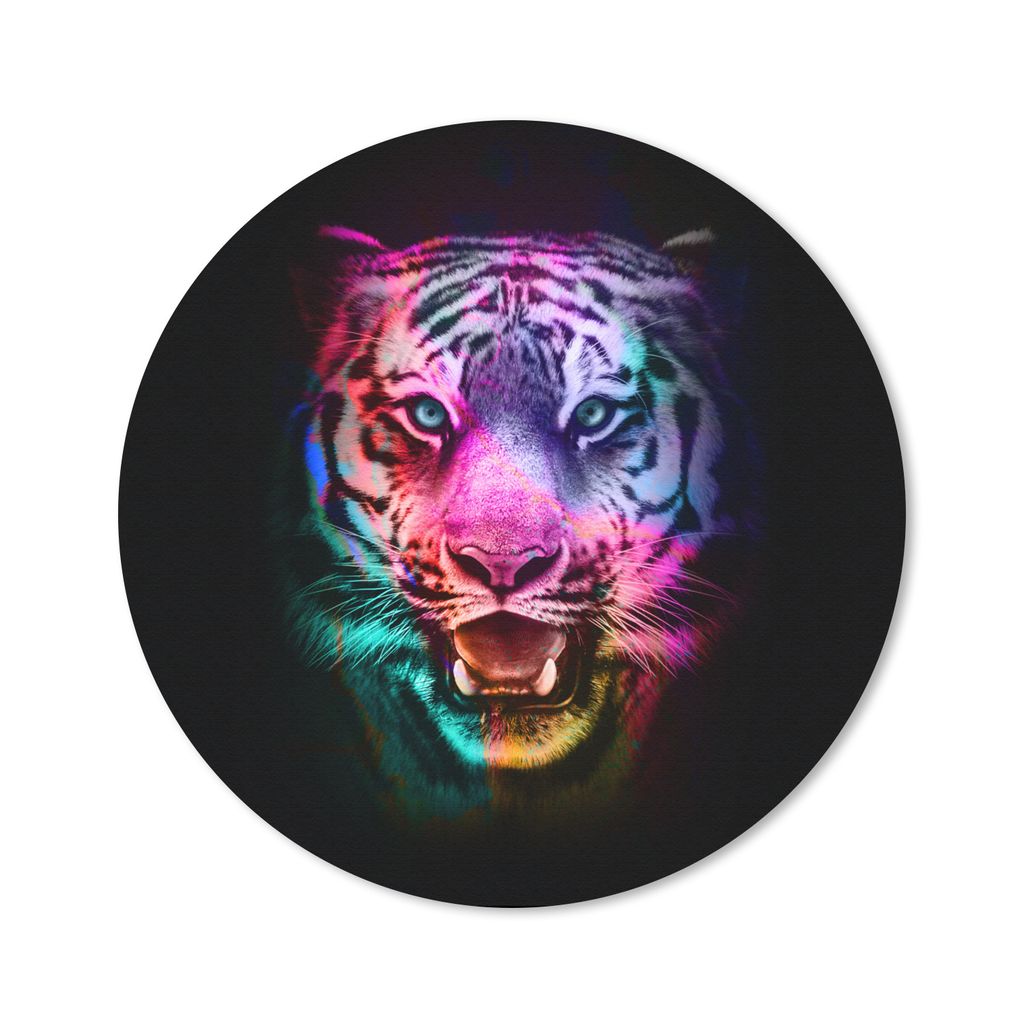 MuchoWow Mauspad Mousepad Tiger - Farbe - Tiere 30x30 cm - Mousepads - Maus Mat - Pad - Mausunterlage - Tischunterlage - Schreibtischmatten