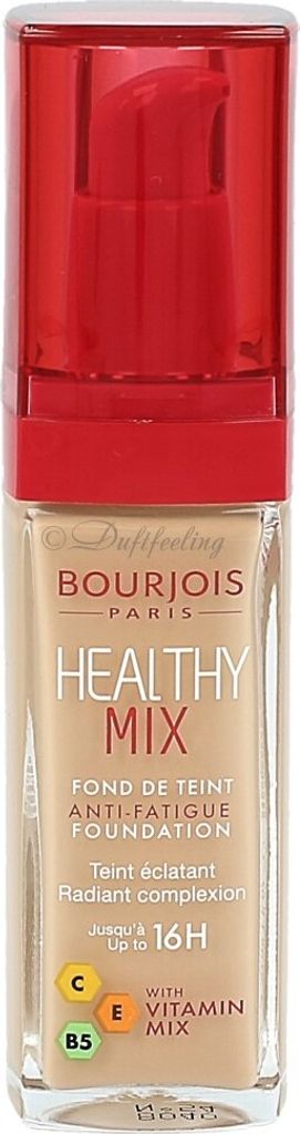 Bourjois Healthy Mix Anti-Fatigue Foundation - 055 Beige Dark Flüssiges Make Up für eine einheitliche und aufgehellte Gesichtshaut 30 ml
