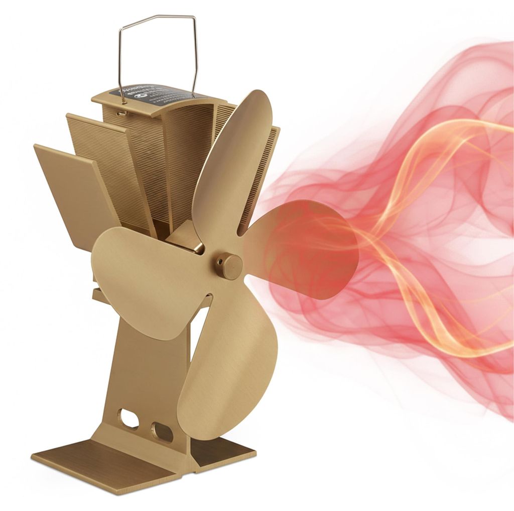 Relaxdays ovenventilator zonder stroom, stil, voor kachel Productafbeelding 