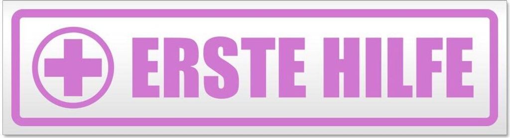 Kiwistar - Autoaufkleber - Flieder - 30 x 8 cm - Erste Hilfe - Hinweis Aufkleber Sticker für Auto, Kfz, Fahrrad, PKW, LKW