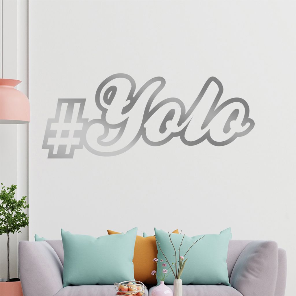 KIWISTAR YOLO - you only live once Wandtattoo in 6 Größen - Wandaufkleber Wall Sticker - Dekoration, Küche, Wohnzimmer, Schlafzimmer, Badezimmer